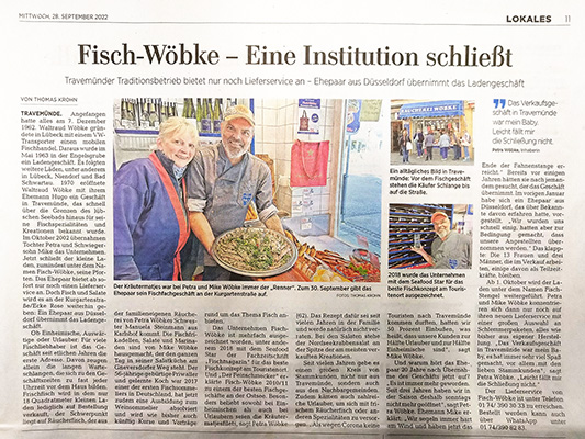 LN-Artikel Fisch Wöbke Fisch-Feinkost, Räucherfisch und Lieferservice Lübeck-Travemünde